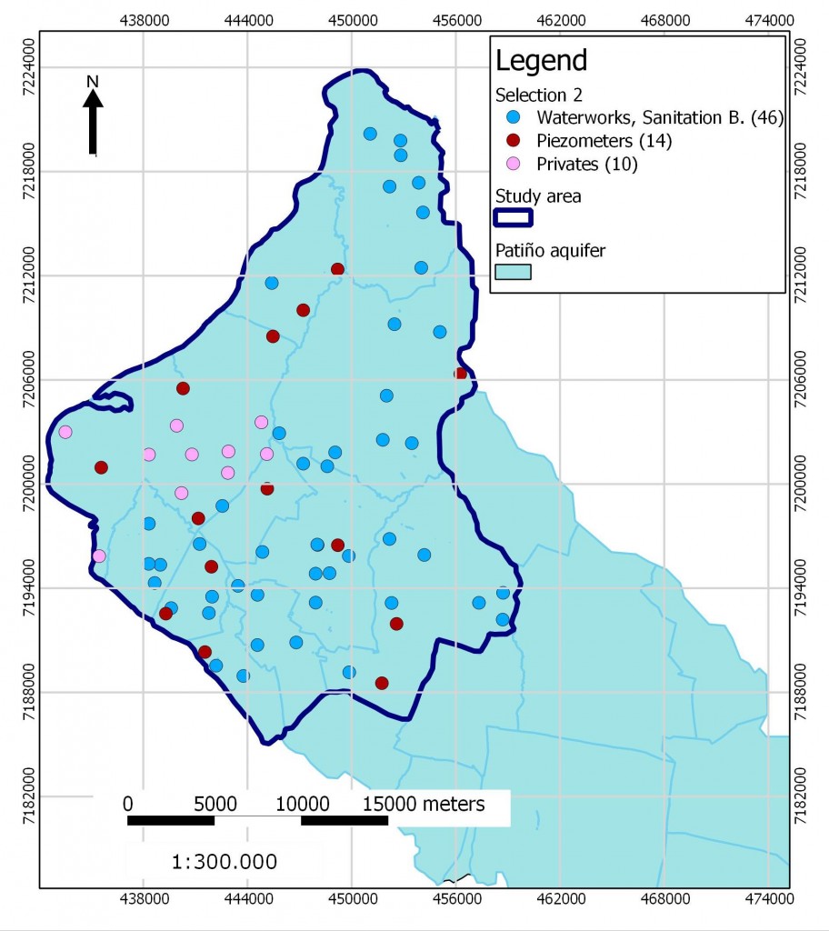  Figura 1. Selección de 70 pozos a ser muestreados en el área de Asunción y Gran Asunción.